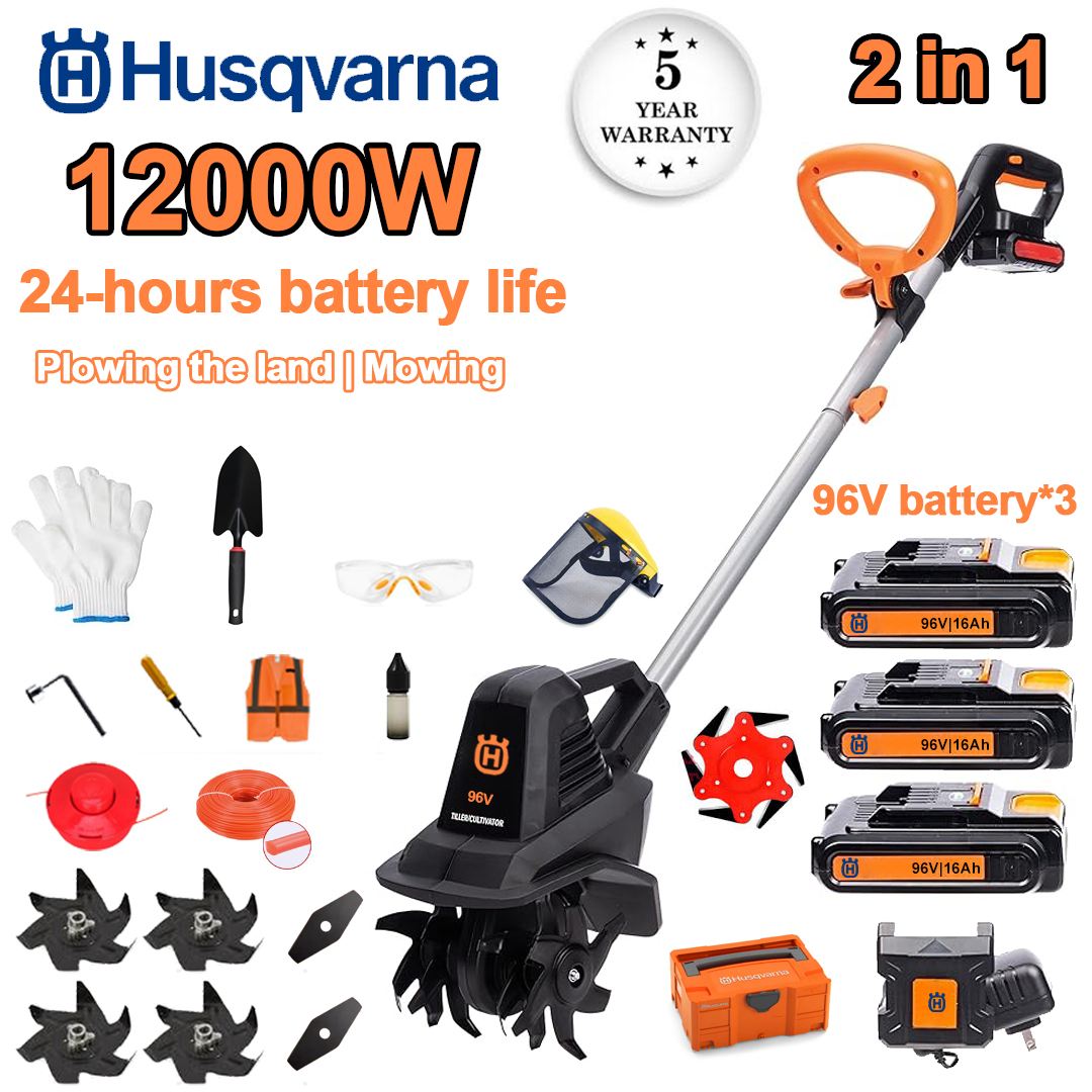 (24-godzinna żywotność baterii) Pług 12 000 W + bateria litowa 96 V * 2 + szybka ładowarka * 1 + łopata * 1 + głowica noża prostego * 2 + ostrze pługa * 4 + brzeszczot ze stopu * 1 + nóż tnący * 1 + lina tnąca * 1 + skrzynka narzędziowa * 1 + różne akcesoria